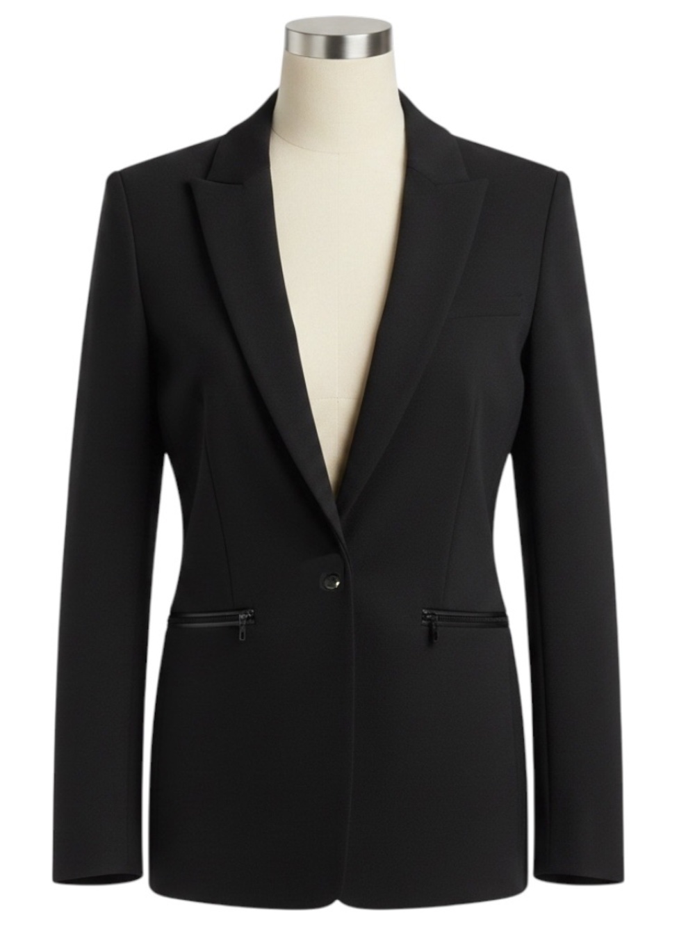 VERONICA BEARD BLACK ICONIC SCUBA DICKEY JACKET